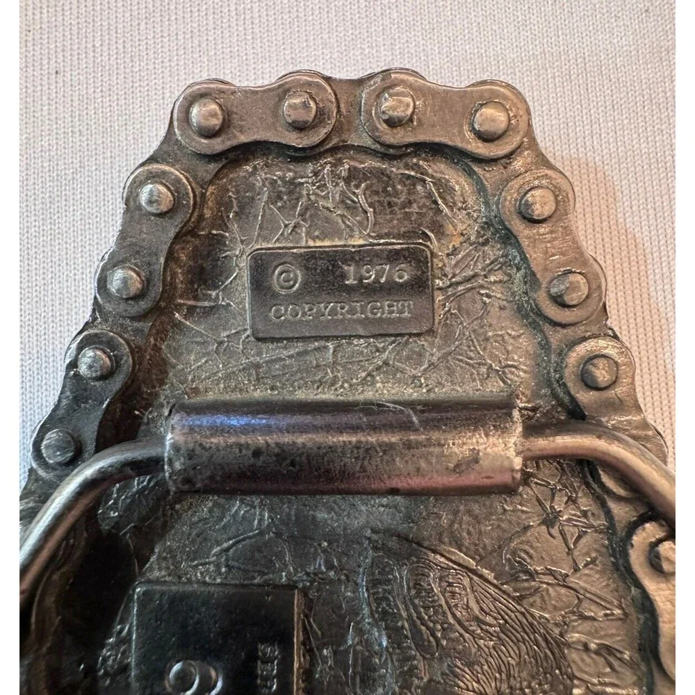 Vintage 1970’s Harley Davidson Motorcycle Chain Belt Buckle Metal - Picture 3 of 9